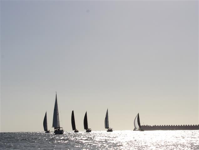 Drew Carruthers Sayer 11, Runaway leading the fleet at the start of the 2016 Coffs to Paradise Yacht Race