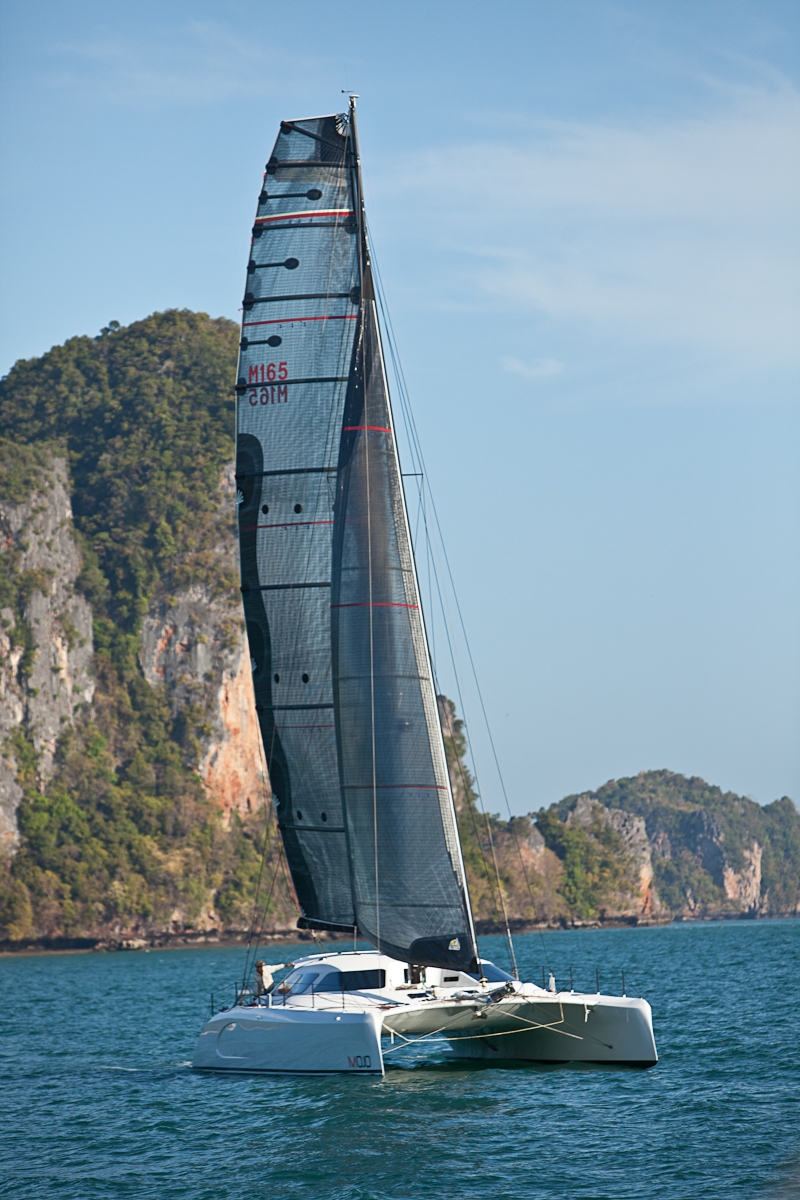 Tony Longhurst’s super catamaran Mojo, competing in the 35th Annual Club Marine Pittwater to Coffs Yacht Race